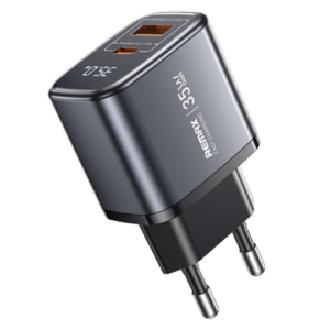 REMAX U2-AC35W 35W GaN Fast Charger, USB-A + USB-C, EU Plug, Silver